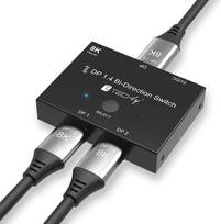 kabelia dp - Techly IDATA-DP-2DP-8KT DisplayPort 1.4 vaizdo signalo jungiklis 8K, dvikryptis - 5 nuotrauka
