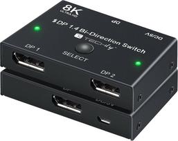 kabelia dp - Techly IDATA-DP-2DP-8KT DisplayPort 1.4 vaizdo signalo jungiklis 8K, dvikryptis - 6 nuotrauka