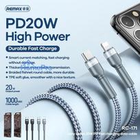 5a 100w usb c laidas - Remax RC-171 Silver - 4 nuotrauka