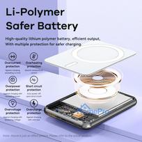 power bank wireless - Remax RPP-509, 5000mAh, 20W, Magnetic Wireless Charging, juodas (black) - 7 nuotrauka