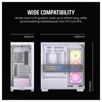 pc korpusas baltas - Corsair 3500X ARGB TG White (Baltas) - 2 nuotrauka