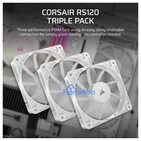ventiliatoriai 120 mm - Corsair RS120 120 mm Korpuso Ventiliatorius 3 vnt Balta (White) - 5 nuotrauka