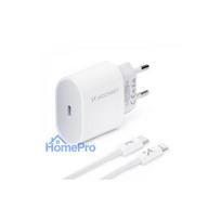 usb c pakrovejas - Įkroviklis Wozinsky, USB Type-C, 100 cm, balta, 20 W - 2 nuotrauka