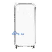 telefono dirzelis ant kaklo - Korpuso galas, galinis dangtelis Evelatus         Samsung      A20e Silicone TPU Transparent with Necklace Strap       Silver - 2 nuotrauka