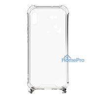 iphone korpusas - Korpuso galas, galinis dangtelis Evelatus         Apple      iPhone X/XS Silicone TPU Transparent with Necklace Strap       Space Gray - 2 nuotrauka