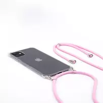 iphone korpusas - Korpuso galas, galinis dangtelis Evelatus         Apple      iPhone 7/8 Case with rope Pink       Transparent - 2 nuotrauka