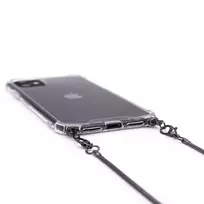 iphone 11 pro max korpusas - Korpuso galas, galinis dangtelis Evelatus         Apple      iPhone 11 Pro Max Silicone TPU Transparent with Necklace Strap       Space Gray - 2 nuotrauka