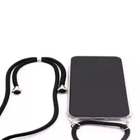 telefono deklas su virve - Korpuso galas, galinis dangtelis Evelatus         Apple      iPhone XR Case with rope Black       Transparent - 2 nuotrauka