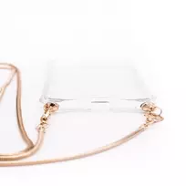 iphone korpusas - Korpuso galas, galinis dangtelis Evelatus         Apple      iPhone 11 Silicone TPU Transparent with Necklace Strap       Gold - 3 nuotrauka