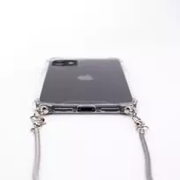 iphone 11 pro max - Korpuso galas, galinis dangtelis Evelatus         Apple      iPhone 11 Pro Max Silicone TPU Transparent with Necklace Strap       Silver - 3 nuotrauka