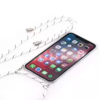 strip juosteles - Korpuso galas, galinis dangtelis Evelatus         Apple      iPhone XR Case with rope White Stripes       Transparent - 2 nuotrauka