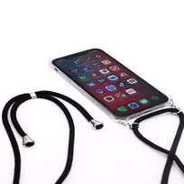 samsung s10 nugarele - Korpuso galas, galinis dangtelis Evelatus         Samsung      S10 Case with rope Black       Transparent - 3 nuotrauka