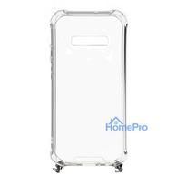 telefono dirzelis ant kaklo - Korpuso galas, galinis dangtelis Evelatus         Samsung      S10 Silicone TPU Transparent with Necklace Strap       Gold - 2 nuotrauka