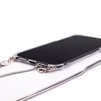 samsung s10 nugarele - Korpuso galas, galinis dangtelis Evelatus         Samsung      S10e Silicone TPU Transparent with Necklace Strap       Space Gray - 2 nuotrauka