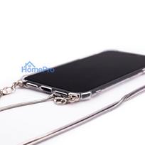 iphone korpusas - Korpuso galas, galinis dangtelis Evelatus         Apple      iPhone 6/6S Silicone TPU Transparent with Necklace Strap       Silver - 3 nuotrauka