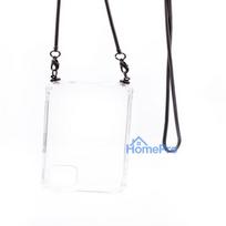 samsung galaxy a20 telefonas - Korpuso galas, galinis dangtelis Evelatus         Samsung      A20e Silicone TPU Transparent with Necklace Strap       Space Gray - 2 nuotrauka