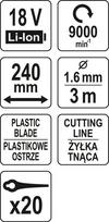 yato trimeri -  Yato, 18V, 2in1, YT-85015 - 3 nuotrauka