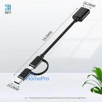 micro usb otg - Kabelis Riff 2in1 OTG, USB 2.0/USB Type C, 1.5 cm, raudona - 3 nuotrauka