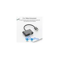 vga hdmi adapteris - Riff Dual Display 4K HDMI Adapter to HDMI + VGA + 3.5mm + Micro USB 0.25m (Juodas/Black) - 6 nuotrauka