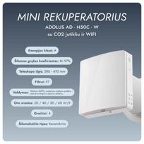 wifi jutiklis - Mini rekuperatorius Adolus AD - H50C - W su CO2 jutikliu ir WIFI - 11 nuotrauka