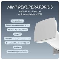 wifi jutiklis - Mini rekuperatorius Adolus AD - L50H - W su drėgmės jutikliu ir WIFI - 10 nuotrauka
