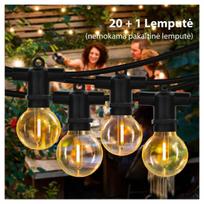 kaledines lemputes - Lauko girlianda (LED lemputės) 20 m Perl juoda - 8 nuotrauka