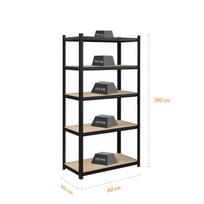 stelazai 180x90x40 - Sandėliavimo lentynos stelažai 180x90x40 PRO Juoda - 7 nuotrauka