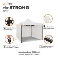 stogine - Prekybinė palapinė Zeltpro EKOSTRONG 2x2 m, balta (White) - 15 nuotrauka