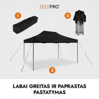 stogine - Prekybinė palapinė Zeltpro EKOSTRONG, 3x4,5 m, Balta (White) - 14 nuotrauka