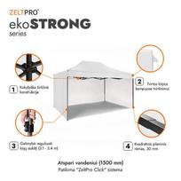 stogine - Prekybinė palapinė Zeltpro EKOSTRONG, 3x4,5 m, Balta (White) - 15 nuotrauka
