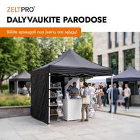 stogine - Prekybinė Palapinė Zeltpro PROFRAME Juoda, 2x2 - 9 nuotrauka