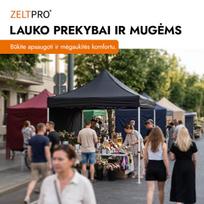 stogine - Prekybinė Palapinė Zeltpro PROFRAME Juoda, 2x2 - 24 nuotrauka
