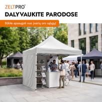 stogine - Prekybinė palapinė Zeltpro PROFRAME Balta, 3x2 - 7 nuotrauka