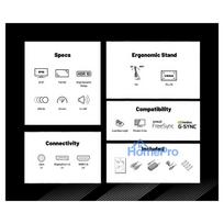 200hz monitorius - JAPANNEXT JN-I238FHD200F 23.8", FHD, IPS, 200Hz - 3 nuotrauka