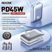 power bank 20000mah - WK Design WP-50, 20000mAh, 45W, mėlynas (blue) - 2 nuotrauka