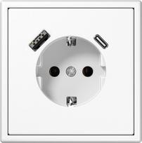 usb kroviklis liregus - Kištukinis lizdas ir USB A+C kroviklis Liregus Modern, balta (White) - 2 nuotrauka