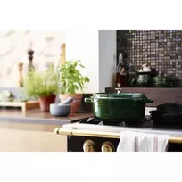 la cocotte - Staub La Cocotte ovalus ketaus puodas 33 cm, 6.7 l, Žalias (Green) - 3 nuotrauka