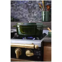 la cocotte - Staub La Cocotte ovalus ketaus puodas 33 cm, 6.7 l, Žalias (Green) - 4 nuotrauka