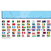 gaublys - Craenen Bvba Laminuotas pasaulio politinis žemėlapis World With Flags, 136 x 100 cm - 3 nuotrauka