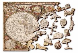 medinis pasaulio zemelapis - Wooden City Antique World Map XL, 600 det. - 2 nuotrauka