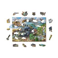 medinis traukinys - Wooden City Medinė dėlionė Traukinys, 200 det. - 2 nuotrauka