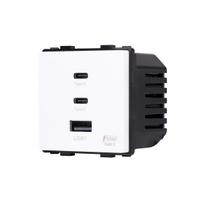 usb c jungtis - Kištukinis lizdas Feelspot 47-00238, su įžeminimu, balta (White) - 3 nuotrauka