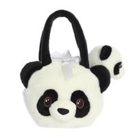 panda zaislai - AURORA FANCY PALS Pliušinis žaislas panda rankinėje, 20 cm, balta/juoda (White/Black) - 3 nuotrauka