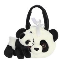 panda zaislai - AURORA FANCY PALS Pliušinis žaislas panda rankinėje, 20 cm, balta/juoda (White/Black) - 4 nuotrauka