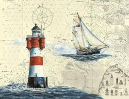 puzzle 2000 - Ravensburger Sailing Lighthouse, 2000 det. - 2 nuotrauka