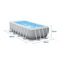 sodo siurbliai - Intex Karkasinis baseinas 400 x 200 x 122 cm, 8.418 l, Pilka (Gray) - 2 nuotrauka