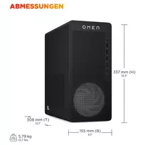 desktop pc - HP Omen 16L TG03-0177ng AMD Ryzen 7 8700F 32GB DDR5 1TB SSD NVIDIA GeForce RTX 5060 Ti Windows 11 Juodas (Black) - 11 nuotrauka