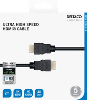ultra high speed hdmi - HDMI DELTACO 2M, eARC, QMS, 8K at 60Hz, 4K at 120Hz, juodas / HU-20-R - 2 nuotrauka