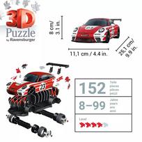porsche 911 gt3 - Ravensburger 3D dėlionė Porsche 911 GT3 Cup Salzburg Design, 108 det. - 2 nuotrauka