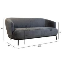 senukai foteliai - Sofa Home4you Gemala, tamsiai pilka, 200 x 84 cm x 82 cm - 2 nuotrauka